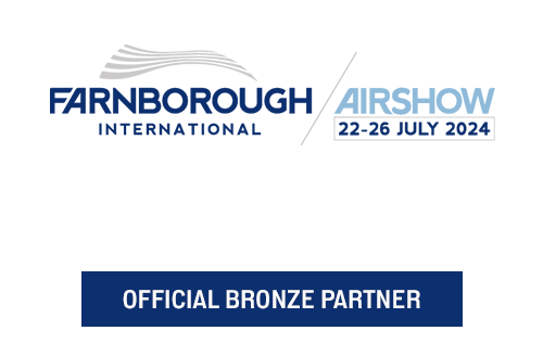 Official Bronze Partner Badge in Blue Writing for Farnborough