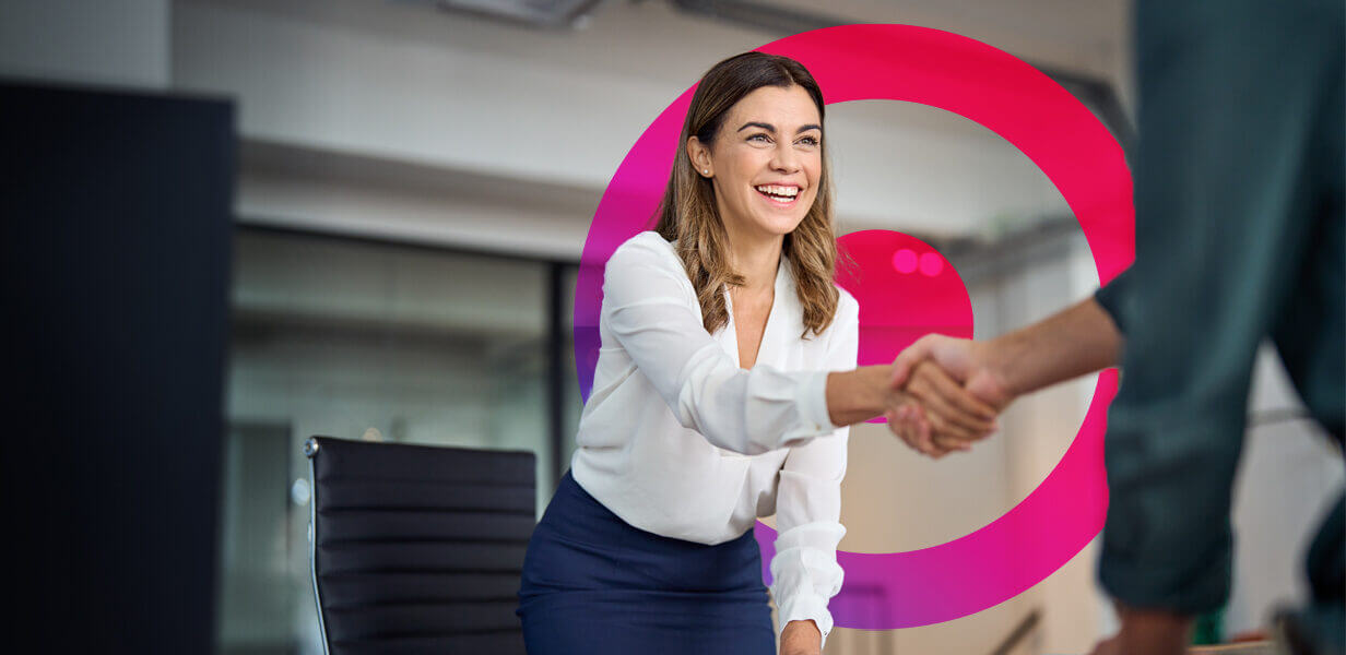 Partnership two people shaking hands