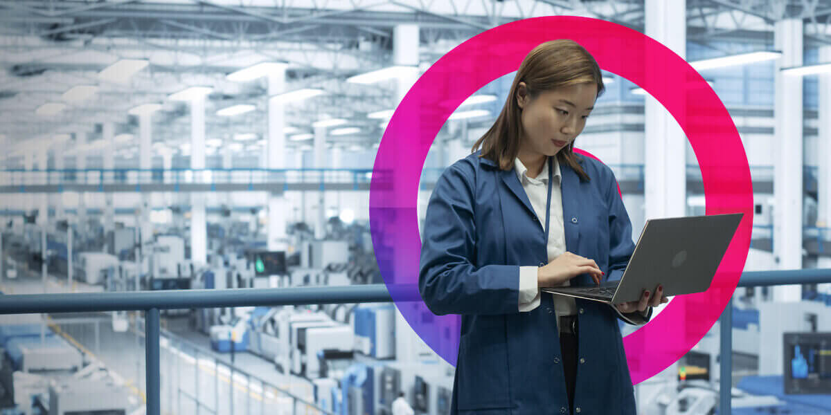Woman Electronic Engineer working on an iPad